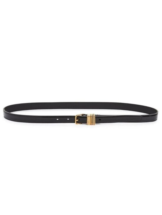 $575 Saint Laurent YSL Hublot Women\'s Leather Belt in Black Size 85 / 34